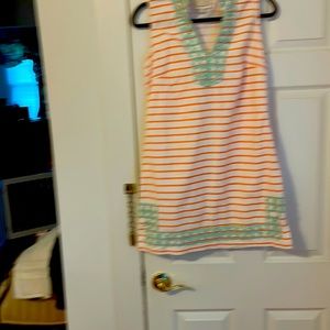 Peach and pale green dress .  Small